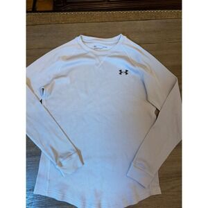 Under Armour Mens Loose Fit Waffle Knit Thermal Long Sleeve Shirt Light Blue S